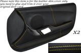 YELLOW STITCH 2X FULL DOOR CARD LEATHER SKIN COVER FITS TOYOTA SUPRA MK4 93-02