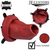 D RED STITCH LEATHER GEAR GAITER+PLASTIC FRAME FOR HONDA CIVIC EP3 TYPE R 01-05