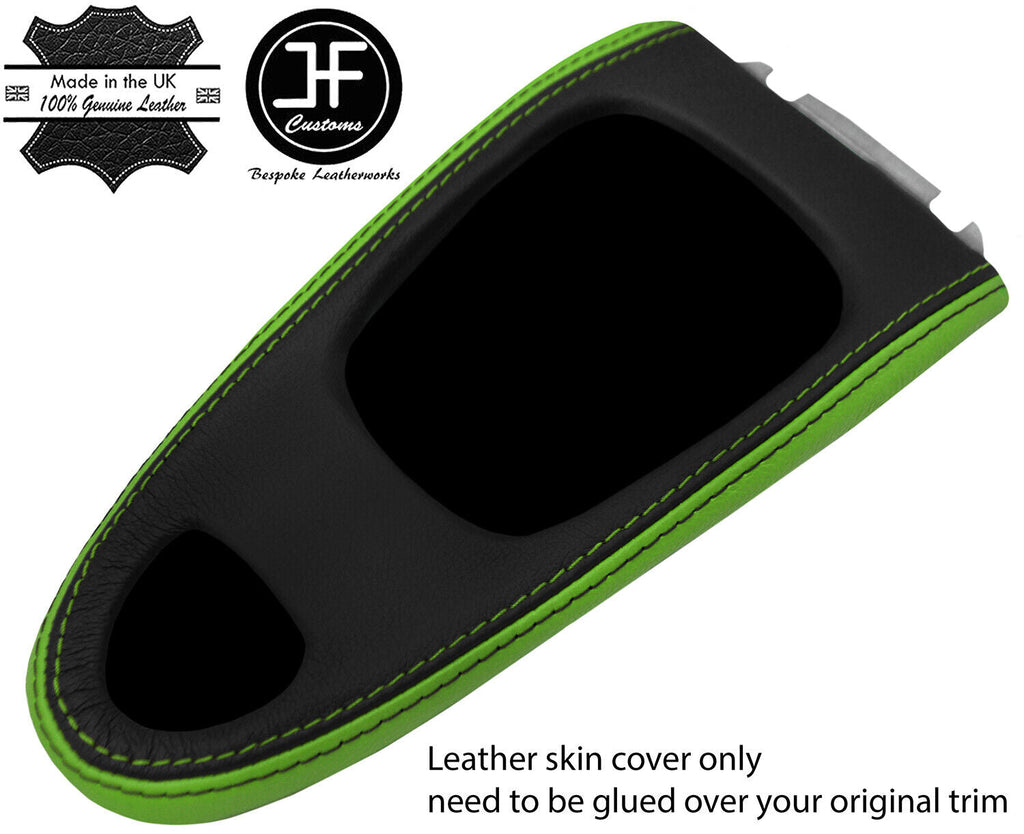 BLACK & GREEN LEATHER MANUAL GEAR SURROUND COVER FOR SAAB 93 9-3 2003-2012