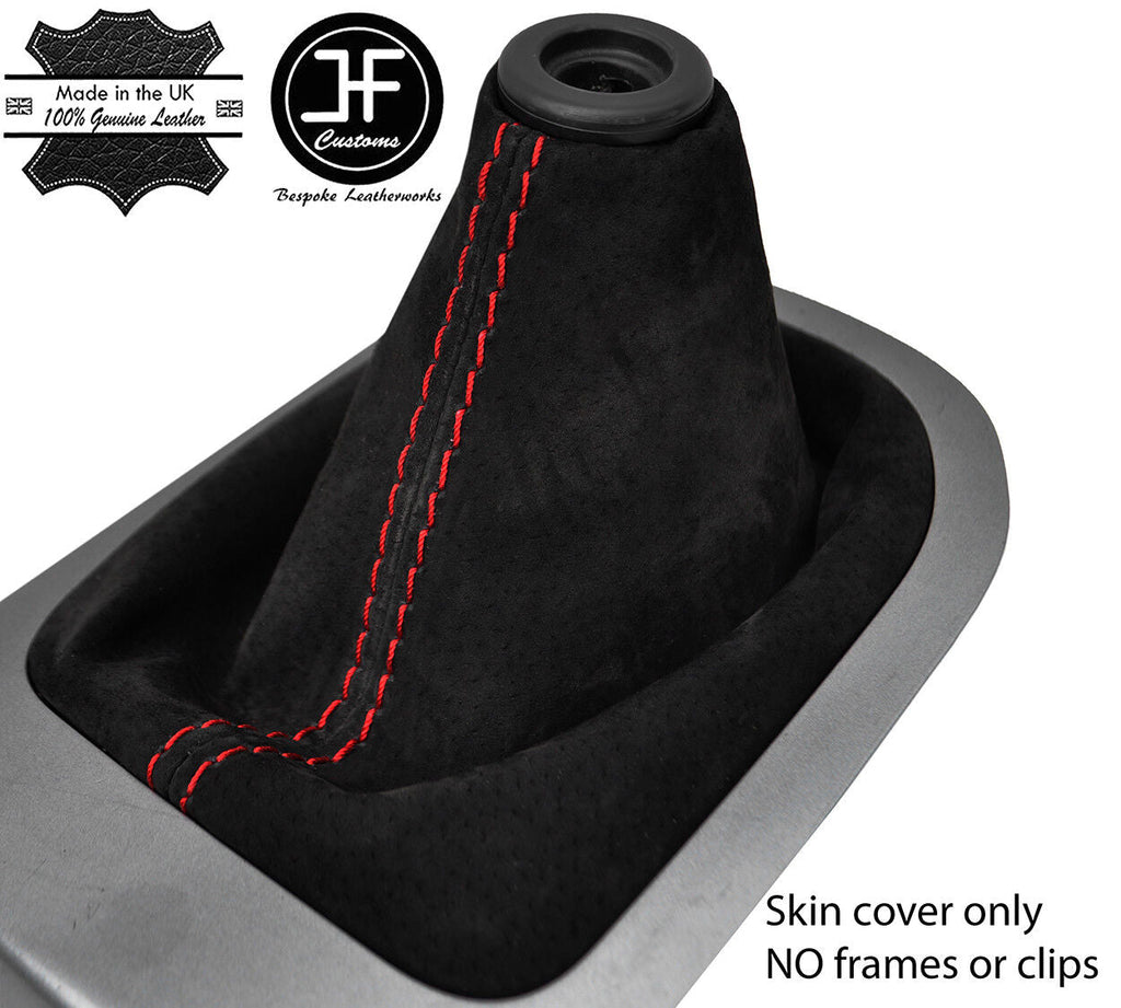 RED STITCHING REAL SUEDE MANUAL GEAR GAITER FITS KIA RIO 2011-2016 CUSTOM NEW