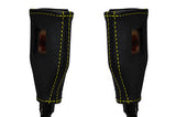 yellow stitch FITS FORD ESCORT MK1 68-76 2X FRONT SEAT BELT STALK LEATHER COVERS
