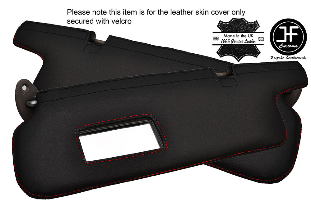 RED STITCHING 2X SUN VISORS LEATHER COVERS FITS TOYOTA CELICA 1985-89 CUSTOM NEW