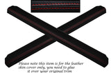 RED STITCHING 2X FRONT DOOR SILL TRIM SKIN COVERS FITS FORD SIERRA SAPPHIRE