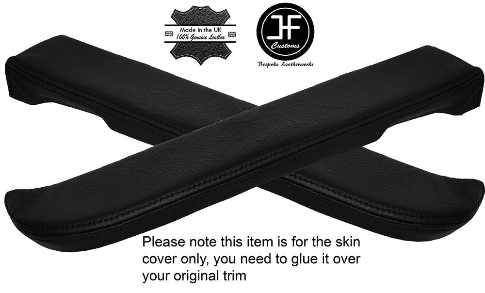 BLACK STITCH 2X FRONT DOOR ARMREST SKIN COVERS FITS PORSCHE 911 964 993 89-97
