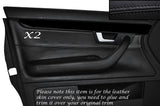 BLACK STITCH 2X FRONT DOOR CARD TRIM LEATHER COVERS FITS AUDI A4 B7 2004-2008
