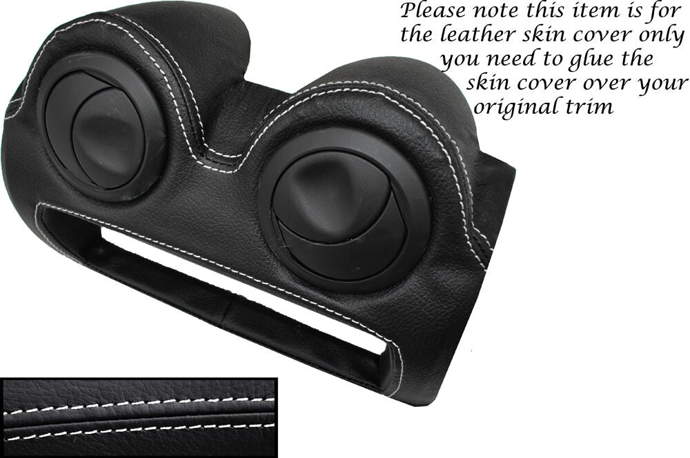 WHITE STITCH RADIO SURROUND LEATHER SKIN COVER FITS LOTUS ELISE EXIGE S2 07-13