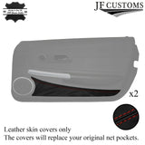 DARK RED STITCH 2X DOOR CARD POCKET LEATHER COVERS FOR CHRYSLER CROSSFIRE 04-08