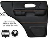 ORANGE STITCH 2X REAR FULL DOOR CARD LTHR COVERS FITS LAND ROVER DISCOVERY 96-04
