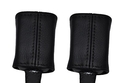 BLACK STITCH FITS FORD TRANSIT CONNECT 02-12 2X SEAT BELT LEATHER COVERS
