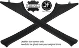 BLACK STITCHING 2X A PILLAR LEATHER COVERS FITS RENAULT TRAFIC 2001-2014