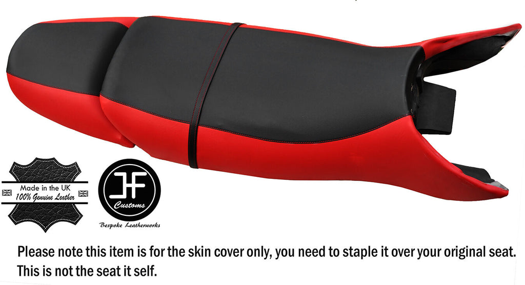 BLACK & RED VINYL CUSTOM FITS POLARIS GENESIS 99-04 1200 REAR + FRONT SEAT COVER