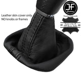 BLACK & BLACK STRIPE LEATHER MANUAL GEAR GAITER FITS RANGE ROVER EVOQUE 11-17