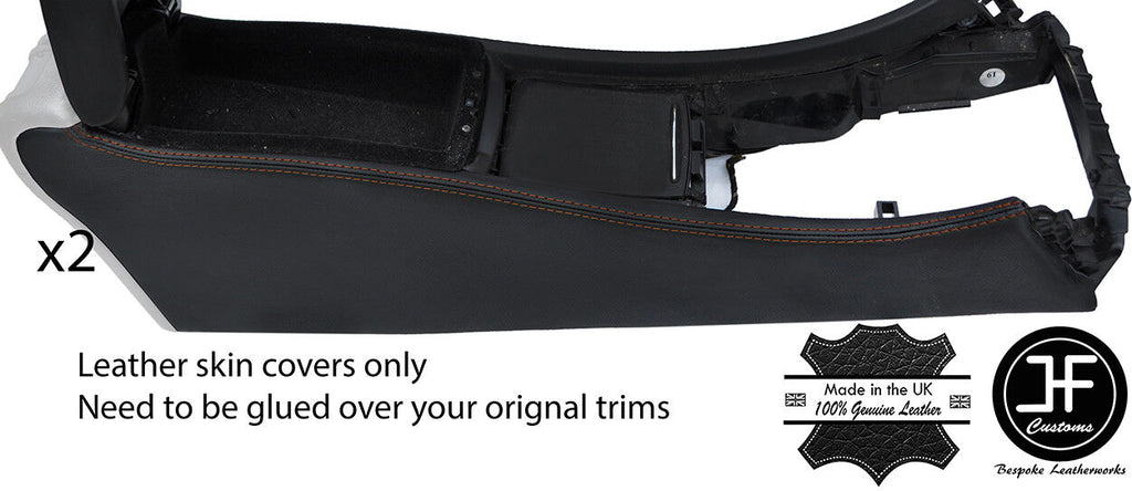 BROWN STITCH 2X CONSOLE SIDE TRIM LEATHER COVER FOR MERCEDES C CLASS W203 COUPE