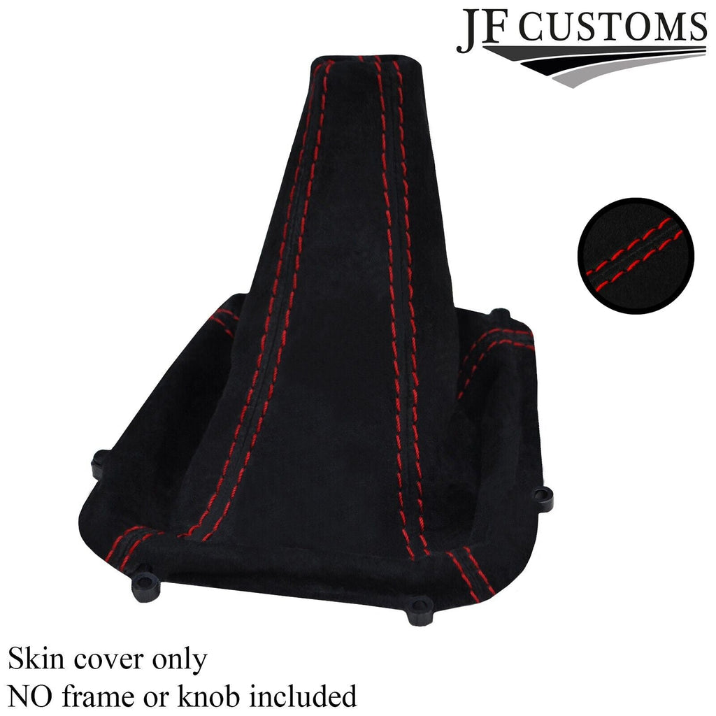 RED STITCH SUEDE 5 SPEED MANUAL GEAR GAITER FITS SUBARU IMPREZA WRX STI 01-04