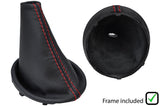 RED STITCH LEATHER MANUAL GEAR GAITER + FRAME FOR SMART FORTWO 453 2014-2019