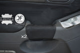 BLACK STITCH 2X REAR DOOR HANDLE LEATHER COVERS FITS TOYOTA LAND CRUISER J120