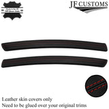 DARK RED STITCH 2X REAR LEATHER DOOR CARD TRIM STRIP COVERS FITS BMW E92
