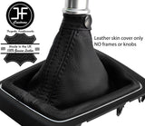 BLACK & BLACK STRIPE TOP GRAIN LEATHER MANUAL GEAR GAITER FOR HYUNDAI I20 15-18