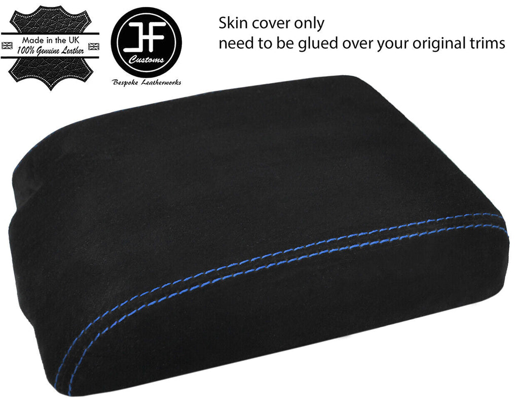 BLUE STITCH REAL SUEDE ARMREST COVER FOR LAND ROVER DISCOVERY TD5 300 96-04