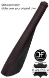 RED STITCH CARBON VINYL HANDBRAKE GAITER FOR VW T5 TRANSPORTER CARAVELLE