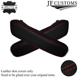 RED STITCHING FITS BMW E34 E32 2X LEATHER ARMREST SKIN COVERS ONLY CUSTOM NEW