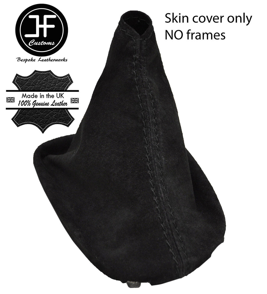BLACK STITCH REAL SUEDE GEAR GAITER FITS TOYOTA AYGO CITROEN C1 PEUGEOT 107
