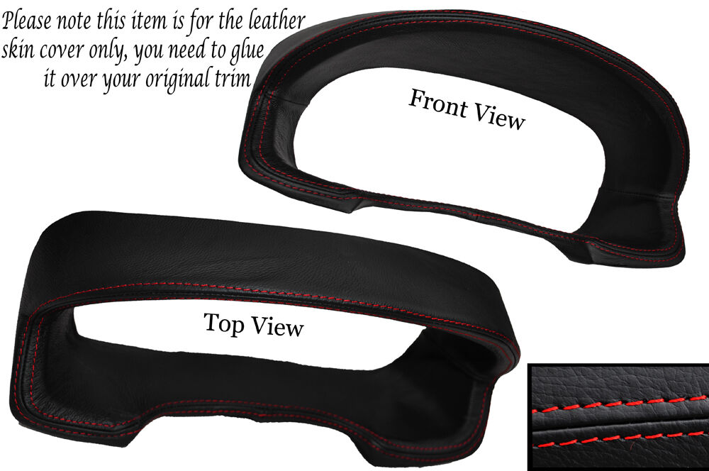 RED STITCH SPEEDO SURROUND TRIM LEATHER COVER FITS HYUNDAI COUPE 2002-2008