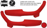 RED REAL LEATHER 2X DOOR HANDLE ARMREST COVERS FOR BMW 2002 E10 TI TII