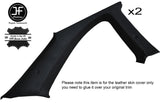 BLACK STITCH 2X B C PILLAR TRIM COVERS FITS HONDA CIVIC COUPE 1992-1995 2 DOOR