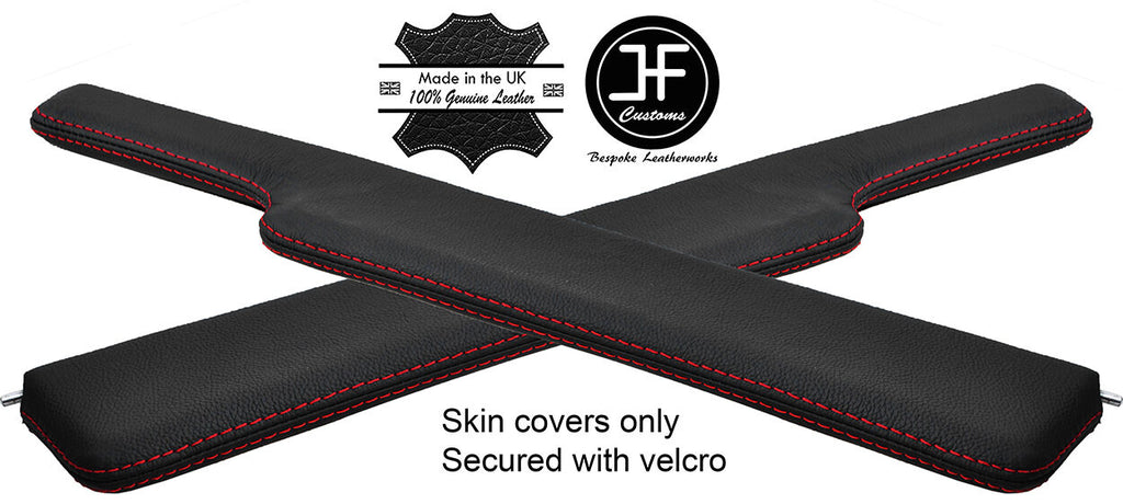RED STITCHING 2X DOOR ARMREST LEATHER COVERS FITS PORSCHE 914 1969-1976