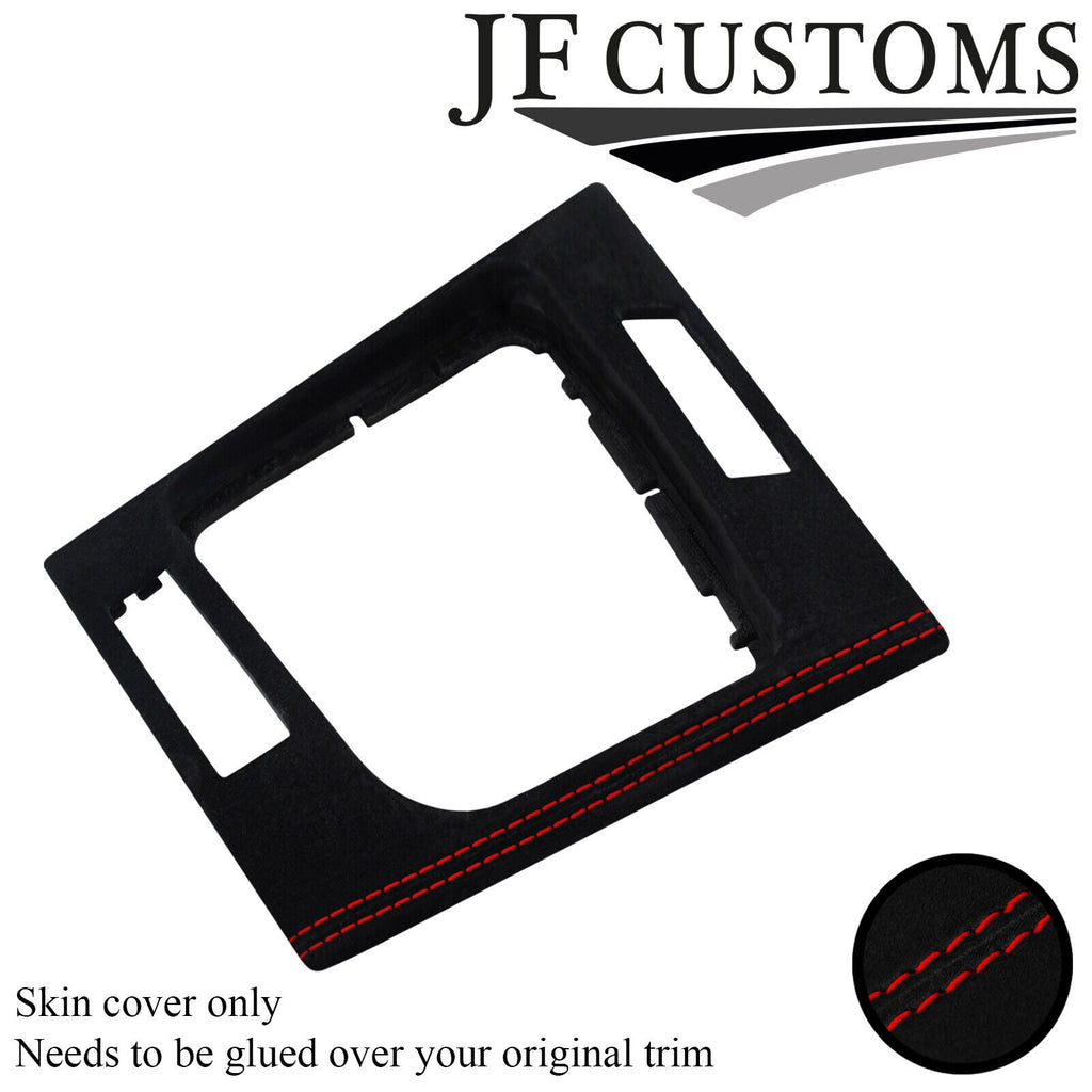 RED STITCH SUEDE GEAR SURROUND COVER FOR BMW E46 99-05 COUPE JF2 CUSTOM NEW