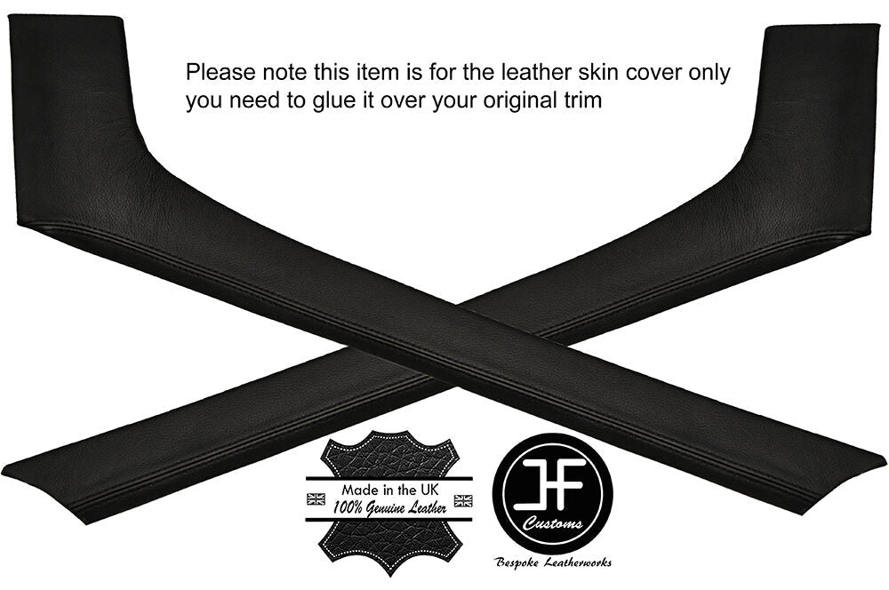 BLACK STITCHING 2X A POST PILLAR LEATHER COVERS FITS ROVER SD1 V8 VITESSE