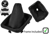 BLACK STITCH LEATHER GAITER + PLASTIC FRAME FITS FIAT GRANDE PUNTO EVO 06-16