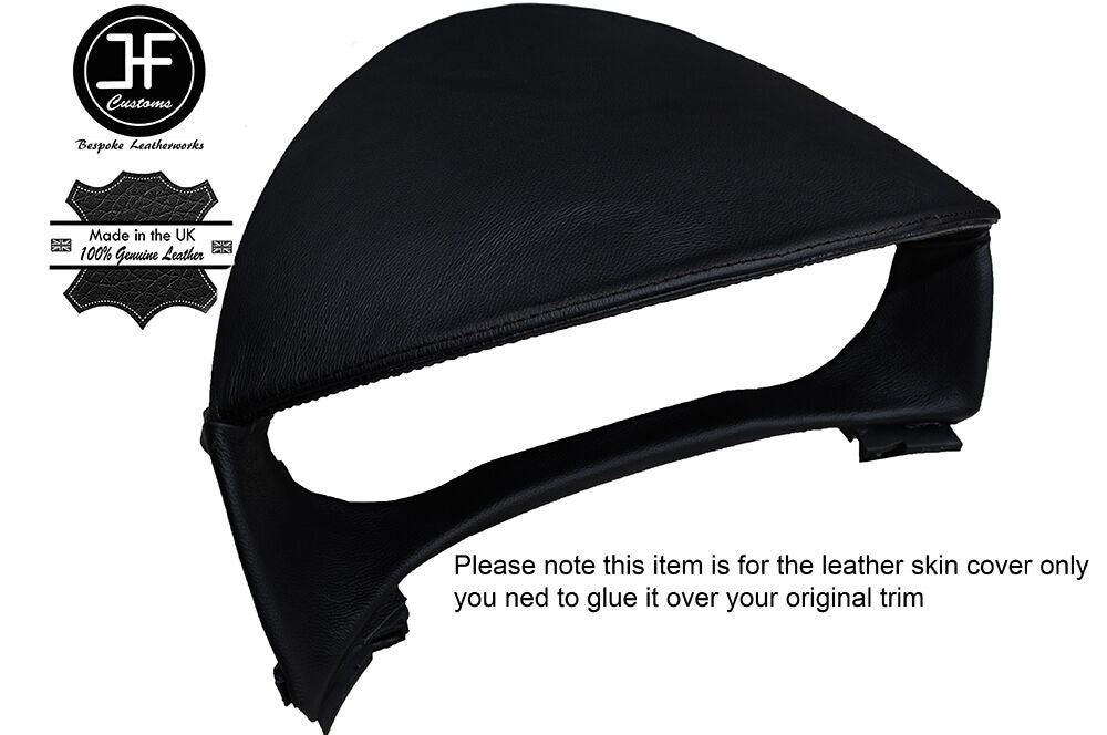 BLACK STITCH SPEEDO HOOD LEATHER COVER FITS MAZDA 3 2003-2009 CUSTOM NEW