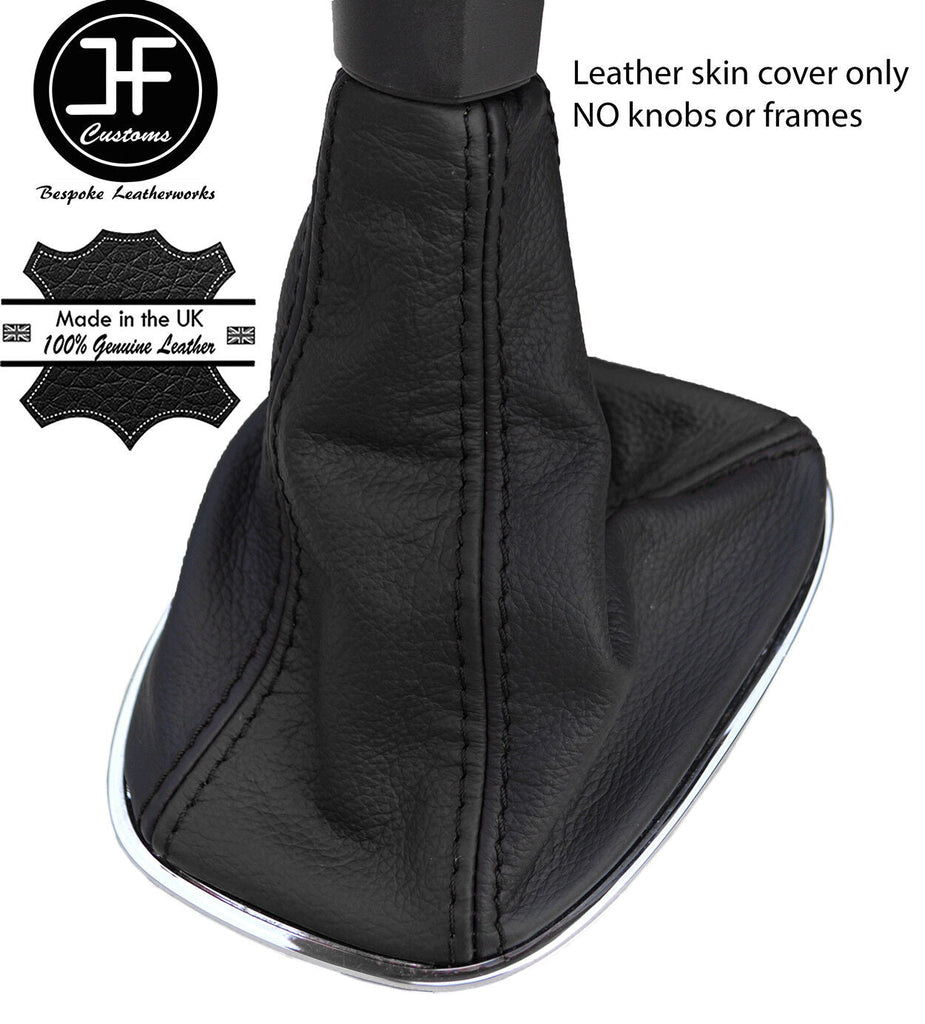 BLACK & BLACK TOP GRAIN LEATHER GEAR GAITER FITS VAUXHALL OPEL CORSA D 06-14