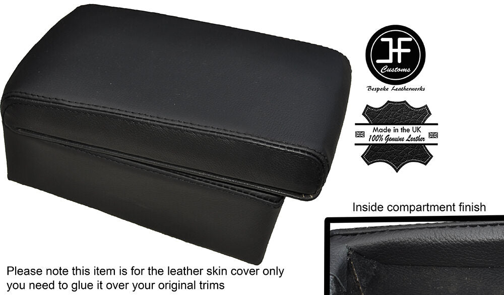 BLACK STITCH ARMREST & STORAGE BOX LEATHER COVERS FITS JAGUAR E TYPE SERIES 3