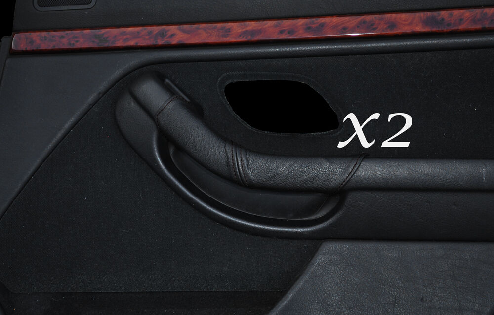 BLACK STITCH 2X REAR DOOR HANDLE LEATHER SKIN COVERS FITS BMW E39 1995-2004