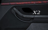 BLACK STITCH 2X REAR DOOR HANDLE LEATHER SKIN COVERS FITS BMW E39 1995-2004