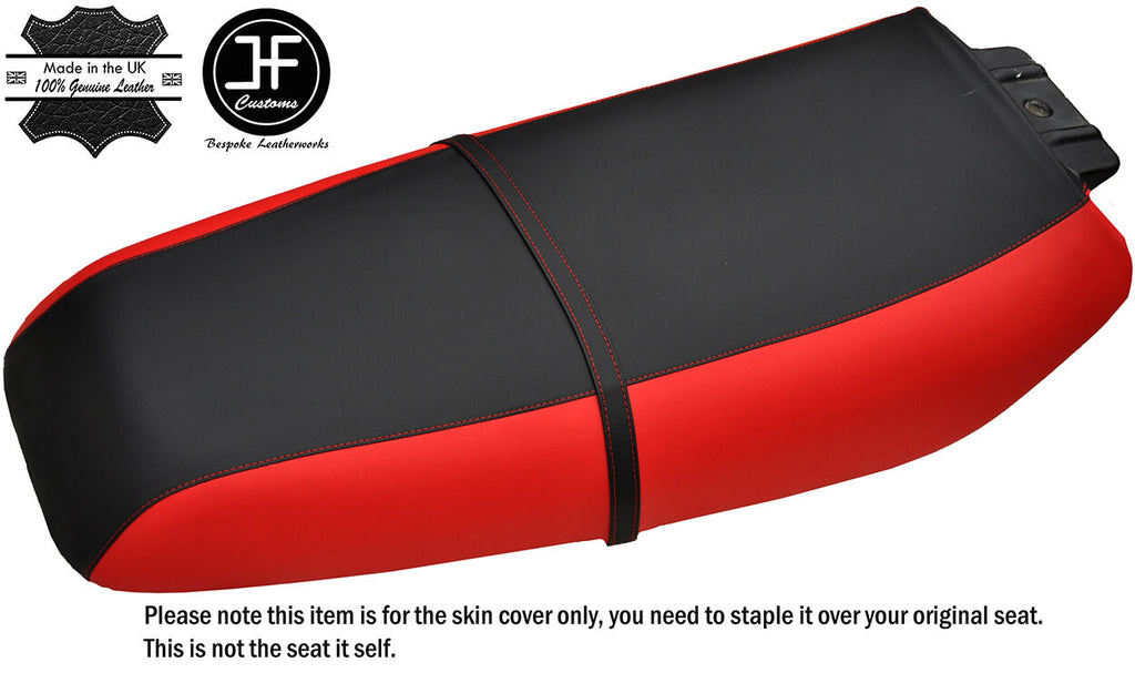 BLACK & RED CUSTOM FITS KAWASAKI 750 XIR SS 92-97 VINYL SEAT COVER + STRAP