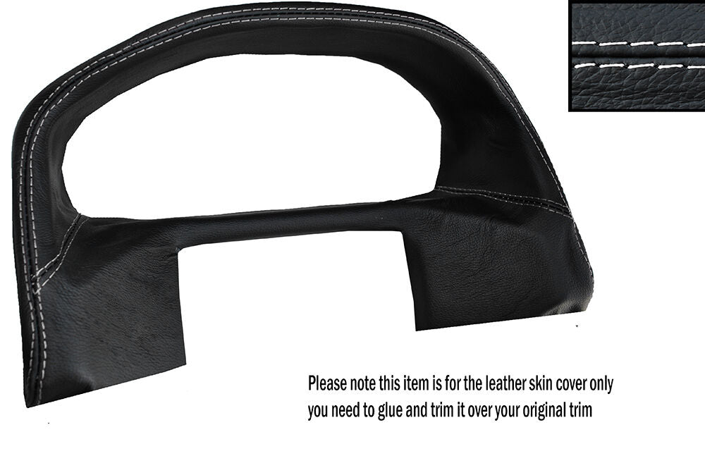 WHITE STITCHING SPEEDO SURROUND LEATHER COVER FITS RANGE ROVER P38 94-02 STYLE 2