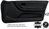 GREY STITCH 2X FRONT FULL DOOR CARD LEATHER COVER FITS SUNNY PULSAR GTIR RNN14