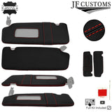 RED CROSS STITCH LEATHER 2X SUN VISOR COVERS FOR AUDI A4 B7 2005-2008 CUSTOM NEW