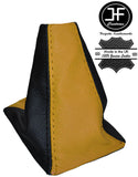 BLACK & YELLOW MANUAL LEATHER GEAR STICK GAITER FITS MG MGF 1995-2000 CUSTOM NEW