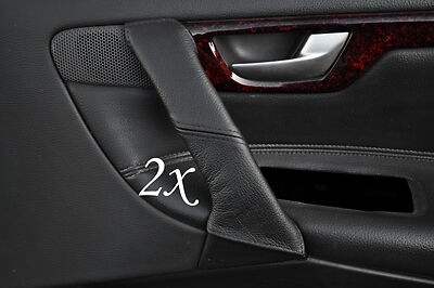BLACK STITCH FITS VOLVO V70 S60 2001-2007  2X FRONT DOOR HANDLE LEATHER COVERS