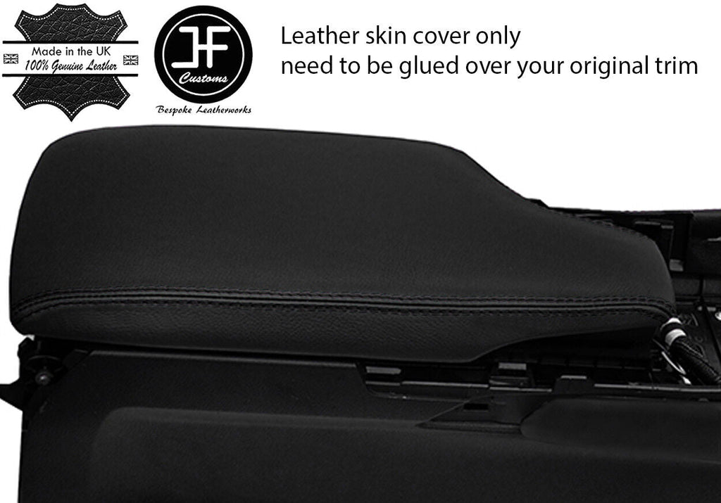 BLACK STITCH REAL LEATHER ARMREST LID COVER FOR LEXUS RC 200 300 350 14-18
