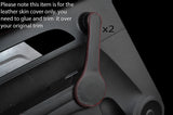 RED STITCHING 2X FRONT FULL DOOR HANDLE SKIN COVERS FITS HONDA CRV 2006-2012