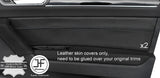 BLACK STITCH 2X FRONT DOOR CARD TRIM LEATHER COVERS FITS VW TOURAN 5T 2015-2017