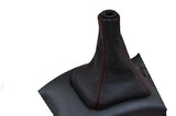 FITS MITSUBISHI LANCER EVO 1 2 3 GEAR GAITER LEATHER red CUSTOM NEW MADE IN UK