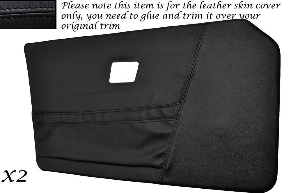 BLACK STITCH 2X DOOR CARD LEATHER SKIN COVERS FITS TRIUMPH TR4A 1965-1967