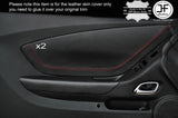 RED STICH 2X FRONT DOOR CARD INSERT TRIM LEATHER COVERS FITS CAMARO 2010-2015